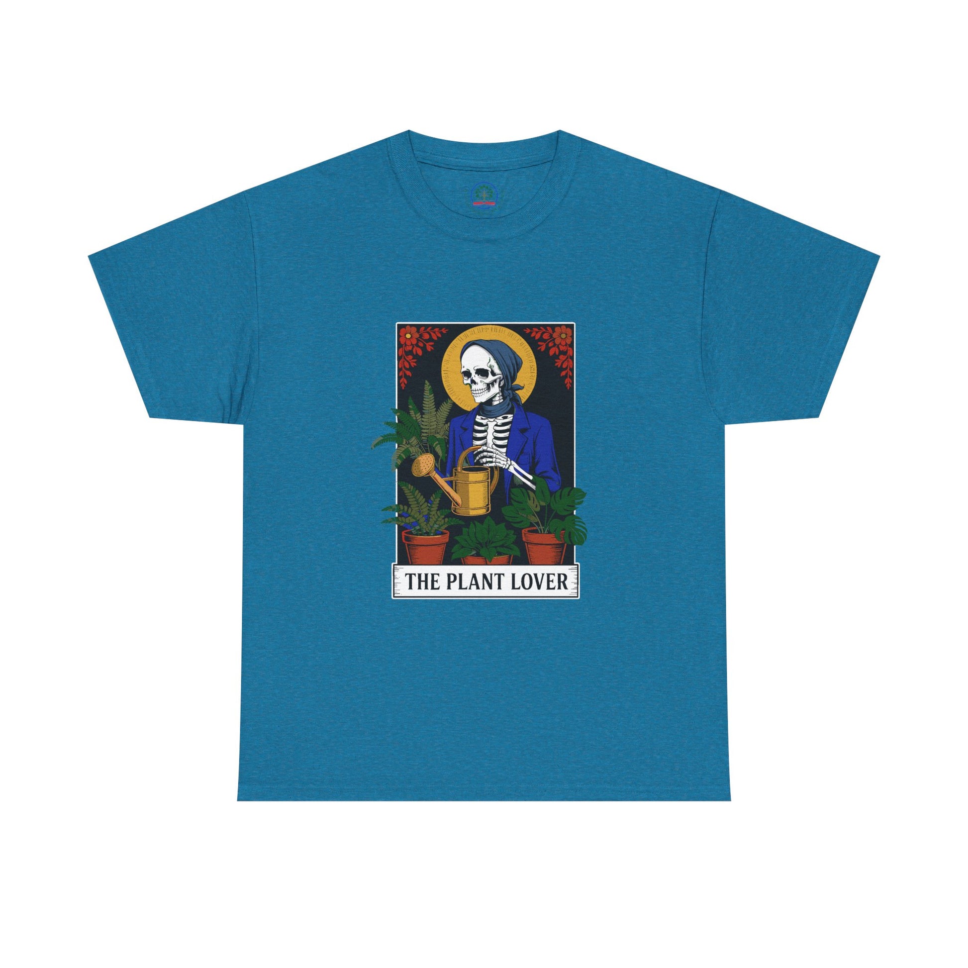 Printify plant lover T-shirt featuring tarot card design for plant enthusiasts, casual and humorous plant enthusiast shirt.