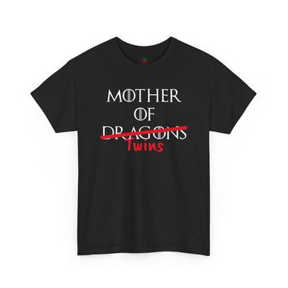 Black Mother of Dragons T-Shirt by Printify featuring dragon artwork inspired by Song of Fire & Ice, perfect for Mother's Day.