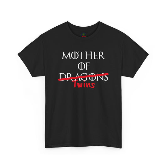 Black Mother of Dragons T-Shirt by Printify featuring dragon artwork inspired by Song of Fire & Ice, perfect for Mother's Day.