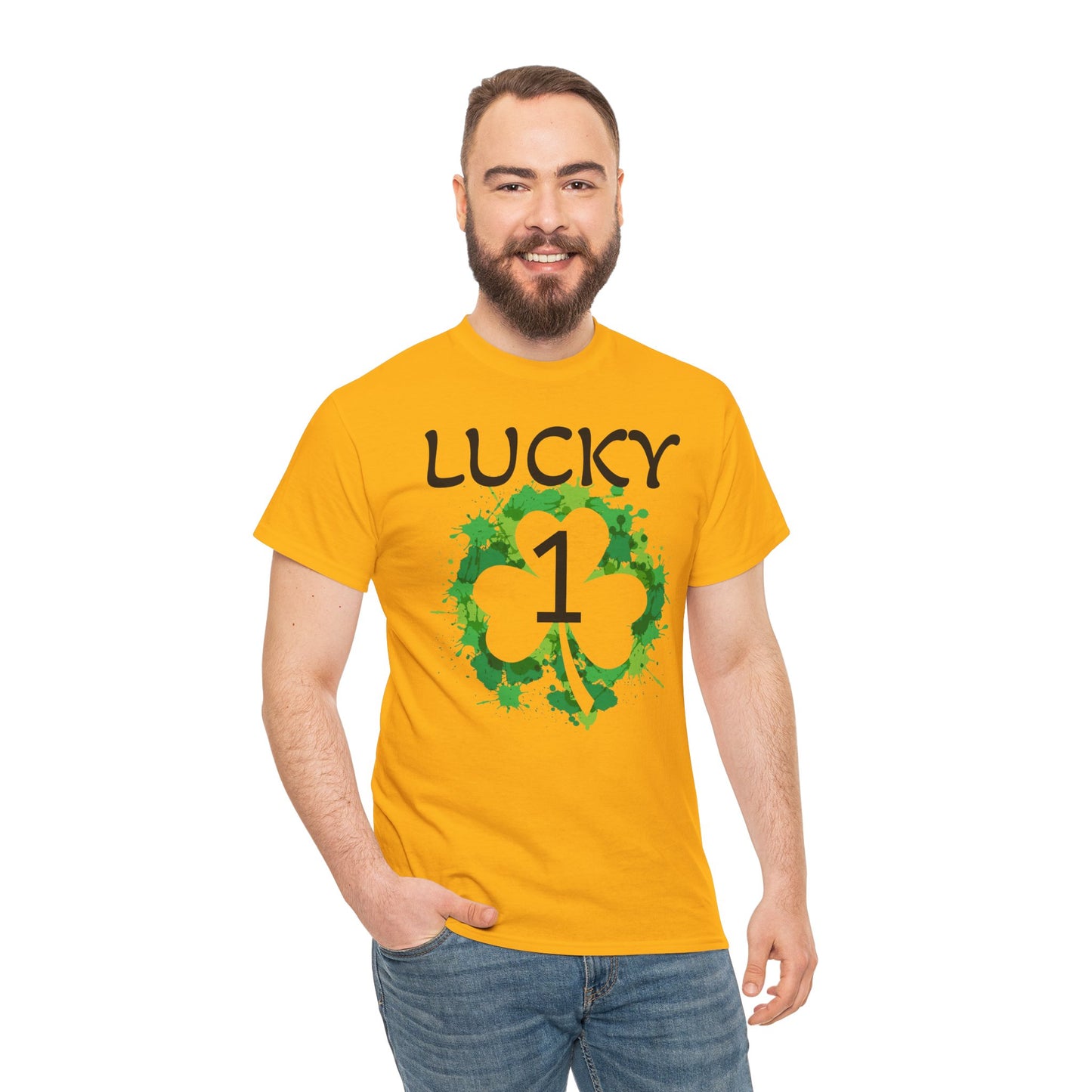 Lucky 1 St. Patrick's Day Clover T-Shirt | Irish Shamrock Design