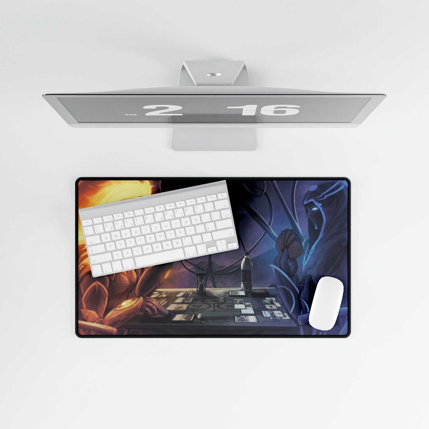 Jace vs Chandra Magic: The Gathering playmat desk mat featuring fan art, ideal for MTG fans and home decor collection.