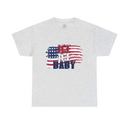 Ice Ice Baby American Flag T-Shirt, Patriotic Tee, America First, USA - Secondhand Readers