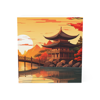 Japanese Temple Note Cube, Desk Stationery Set for Anime Manga Fans, Office