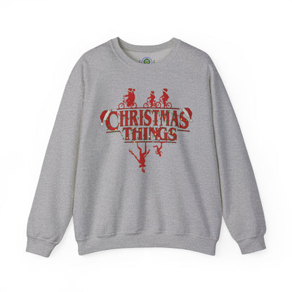 Christmas Things Sweatshirt | Stranger Style Retro Holiday Graphic  | The Upsidedown