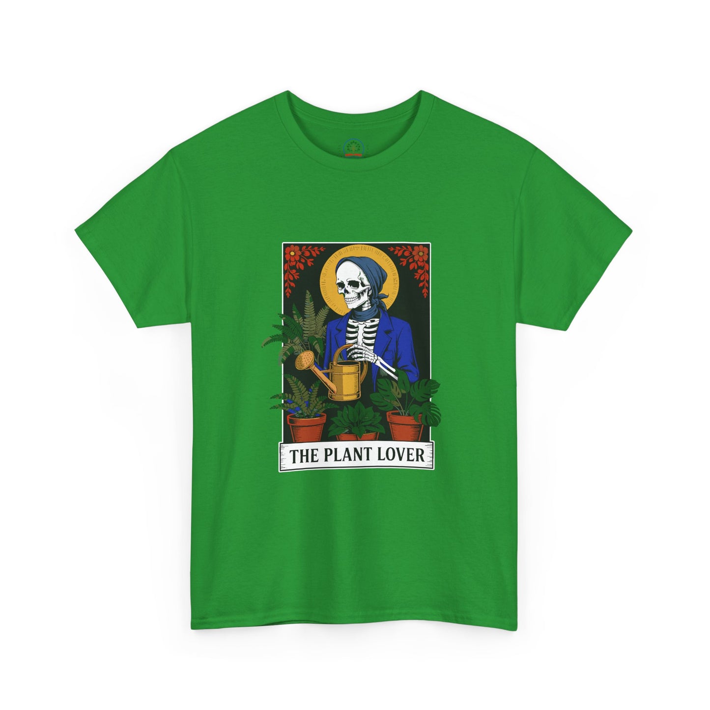 Plant lover T-shirt featuring tarot card design for plant enthusiasts, printed by Printify, casual and creative plant-themed tee.