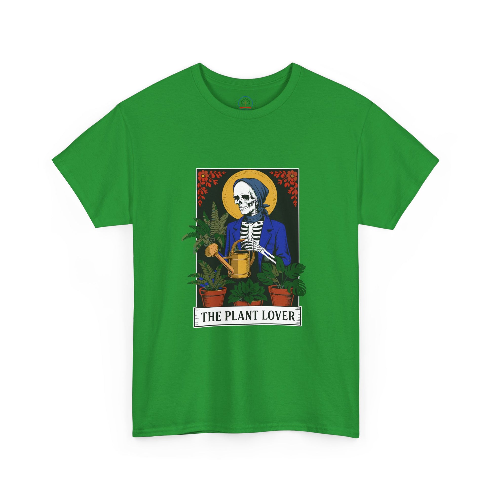 Plant lover T-shirt featuring tarot card design for plant enthusiasts, printed by Printify, casual and creative plant-themed tee.