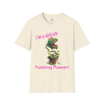 Sarcastic Floral T-Shirt, Delicate Flower Top, Unisex Tee, Funny Graphic Tee