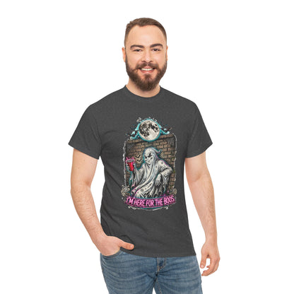 Funny Ghost Graphic Tee — "I'm Here for the Boos" Halloween T-Shirt