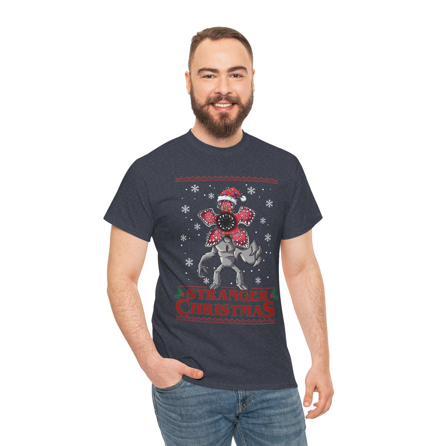Stranger Christmas Demogorgon Tee | Holiday Horror T-Shirt Retro