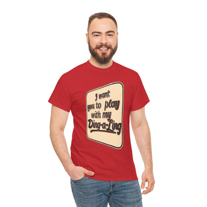 Retro novelty Chuck Berry graphic T-shirt with sarcastic humor slogan, featuring bold text and vintage-inspired design.