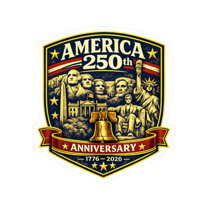 America 250th Anniversary Crest Kiss-Cut Stickers | 4th of July USA
