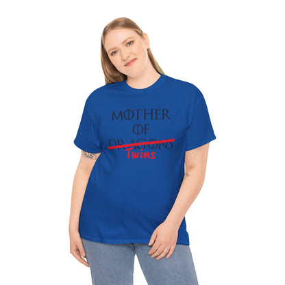 Mother of Dragons T-Shirt by Printify featuring a fiery dragon design inspired by Song of Fire & Ice, perfect for Mother's Day.