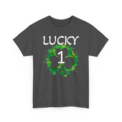 Lucky 1 St. Patrick's Day Clover T-Shirt | Irish Shamrock Design