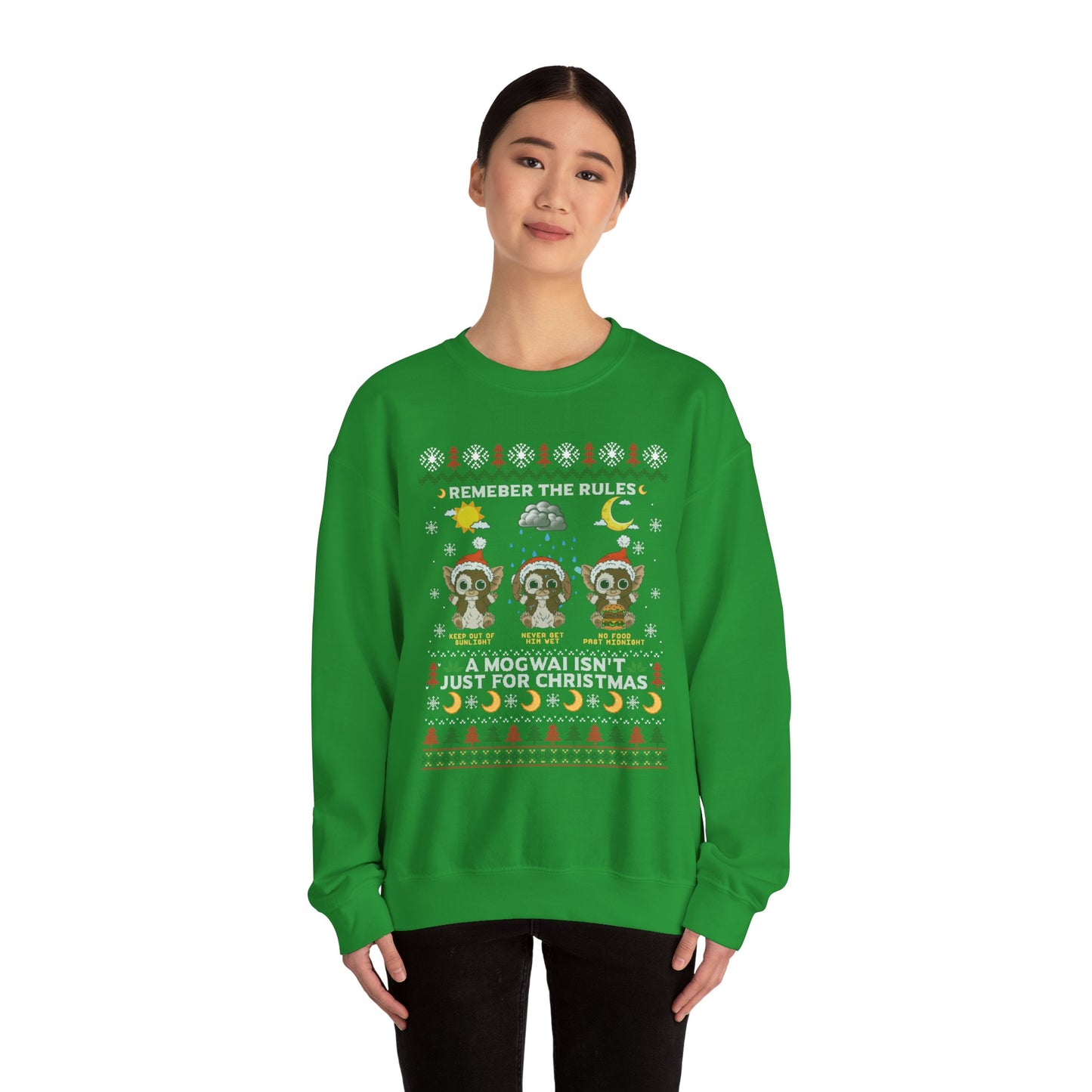 Gremlins Mogwai Ugly Christmas Sweater Crewneck Sweatshirt | Retro Holiday