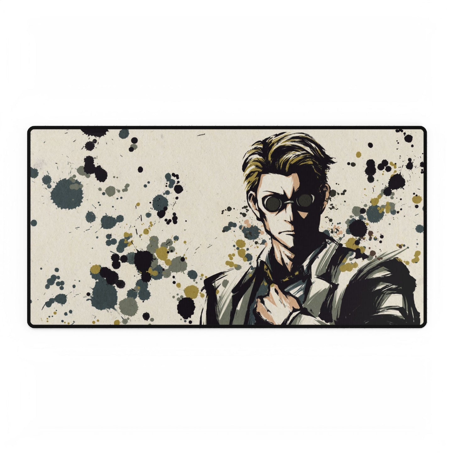 Anime‑Inspired Desk Mat — JJK Kento Nanami Playmat (Ink Splat Noir)