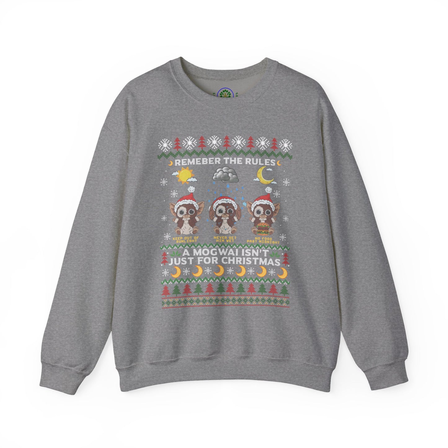 Gremlins Mogwai Ugly Christmas Sweater Crewneck Sweatshirt | Retro Holiday