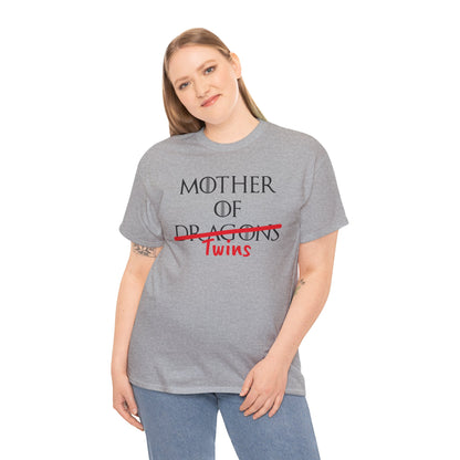 Mother of Dragons T-Shirt featuring fire and ice design, inspired by Song of Fire & Ice, customizable graphic tee for women.