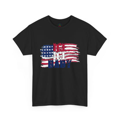 Ice Ice Baby American Flag T-Shirt, Patriotic Tee, America First, USA - Secondhand Readers