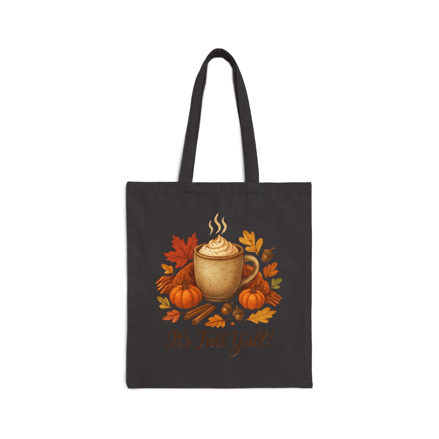 Fall Vibes Cotton Canvas Tote Bag, Autumn Southern Accent, It's Fall Y'all, Cozy