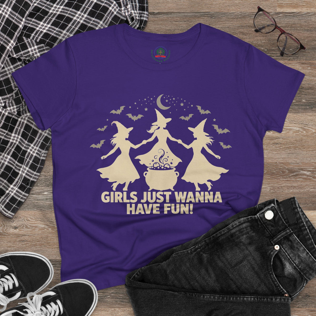 Girls Just Wanna Have Fun, Witch Dance Halloween Shirt, Womens Tee