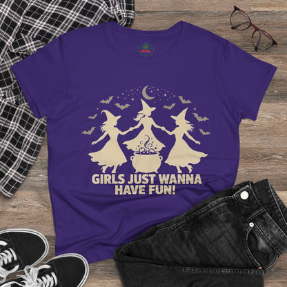Girls Just Wanna Have Fun, Witch Dance Halloween Shirt, Womens Tee