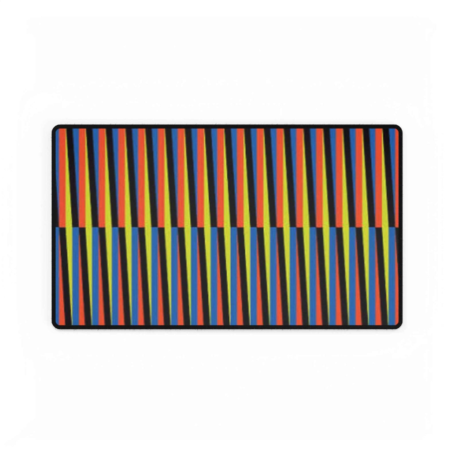 Venezuelan Nostalgia Cruz Diez Inspired Desk Mat | Colorful Geometric Stripes Maiquetia Playmat, Oversized Mouse Pad, Simon Bolivar Airport