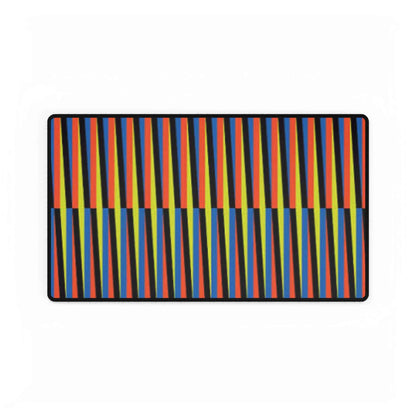 Venezuelan Nostalgia Cruz Diez Inspired Desk Mat | Colorful Geometric Stripes Maiquetia Playmat, Oversized Mouse Pad, Simon Bolivar Airport