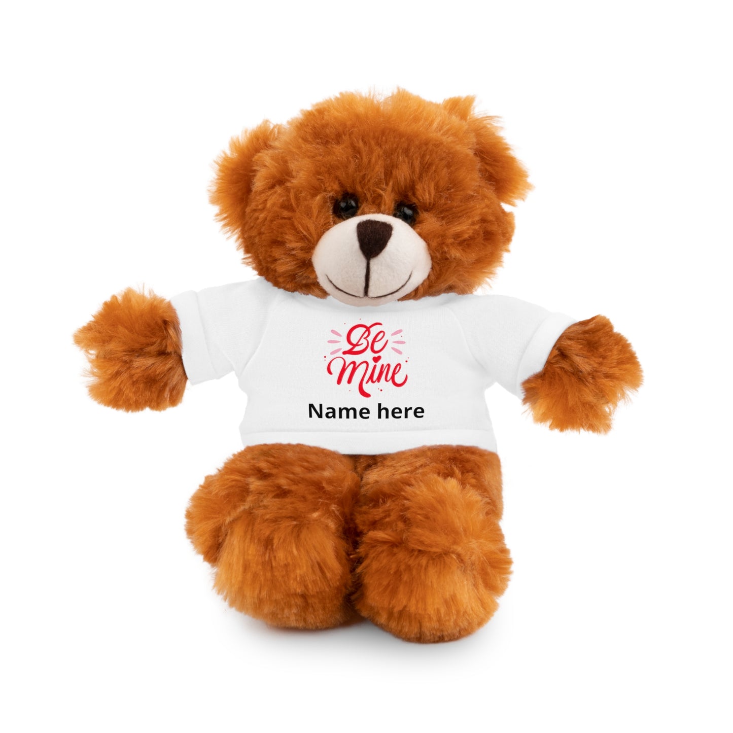 Be Mine Heart Stuffed Animal with Tee, Personalized Name Valentine Plush