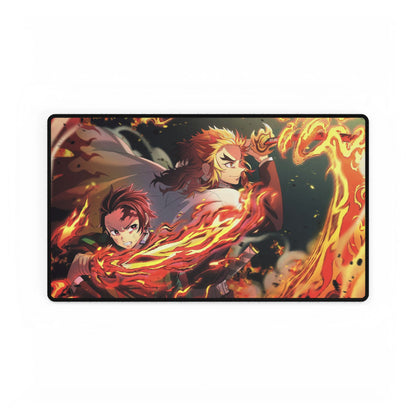 Anime Inspired Desk Mat, Tanjiro & Kyojuro Playmat, Demon Slayer, MTG TCG