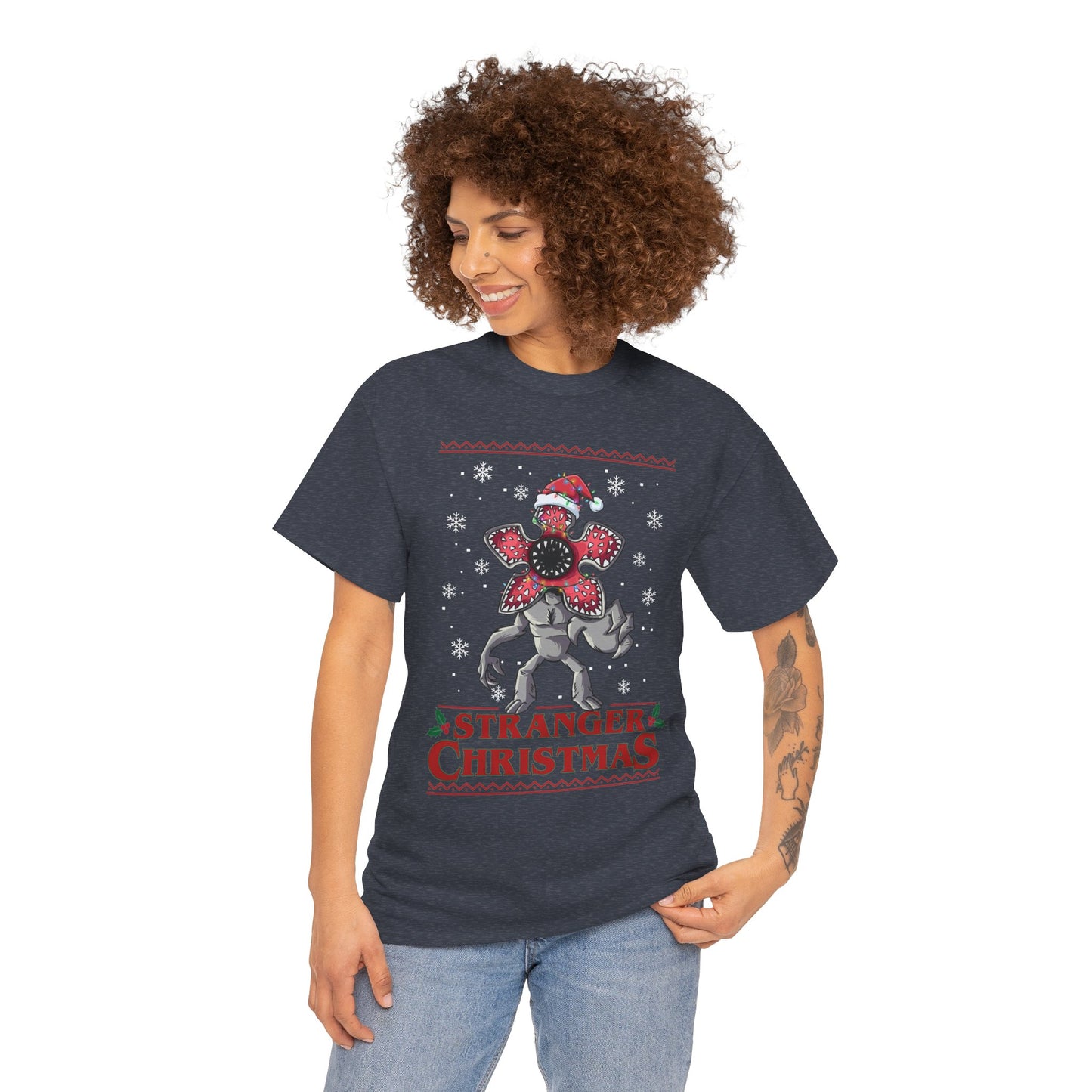 Stranger Christmas Demogorgon Tee | Holiday Horror T-Shirt Retro
