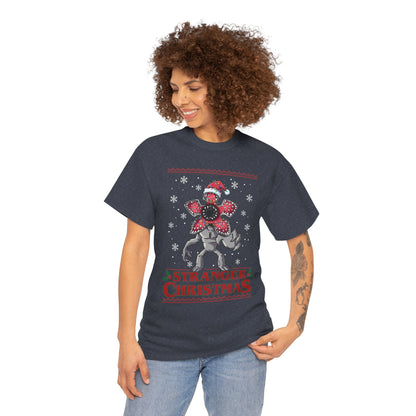 Stranger Christmas Demogorgon Tee | Holiday Horror T-Shirt Retro