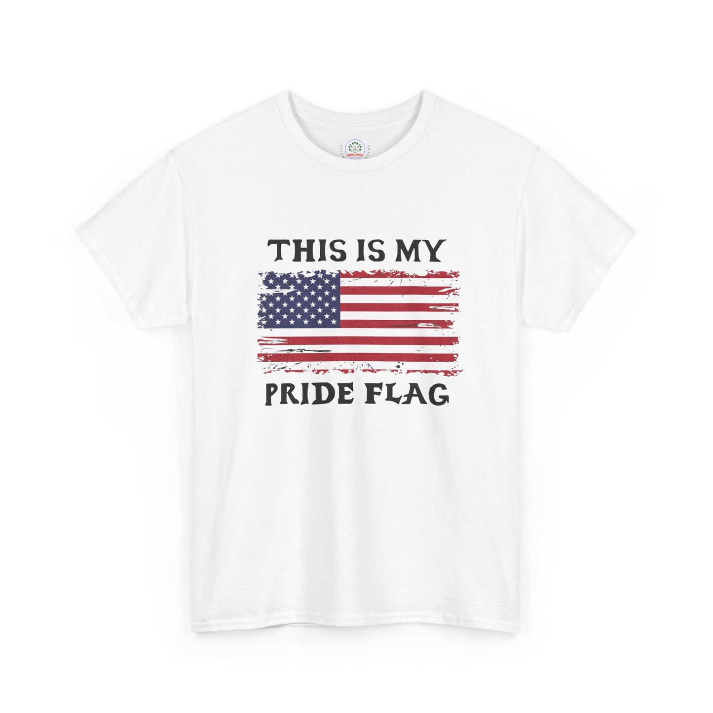 Patriotic T-Shirt — "This Is My Pride Flag" Distressed American Flag Tee
