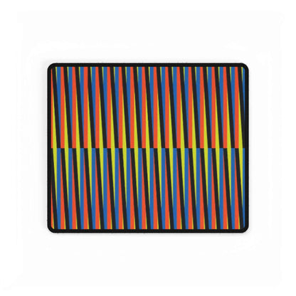 Venezuelan Nostalgia Cruz Diez Inspired Desk Mat | Colorful Geometric Stripes Maiquetia Playmat, Oversized Mouse Pad, Simon Bolivar Airport