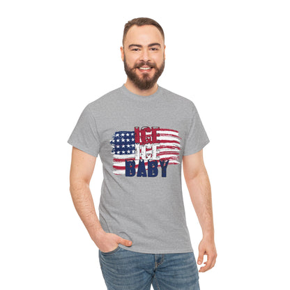 Ice Ice Baby American Flag T-Shirt, Patriotic Tee, America First, USA - Secondhand Readers