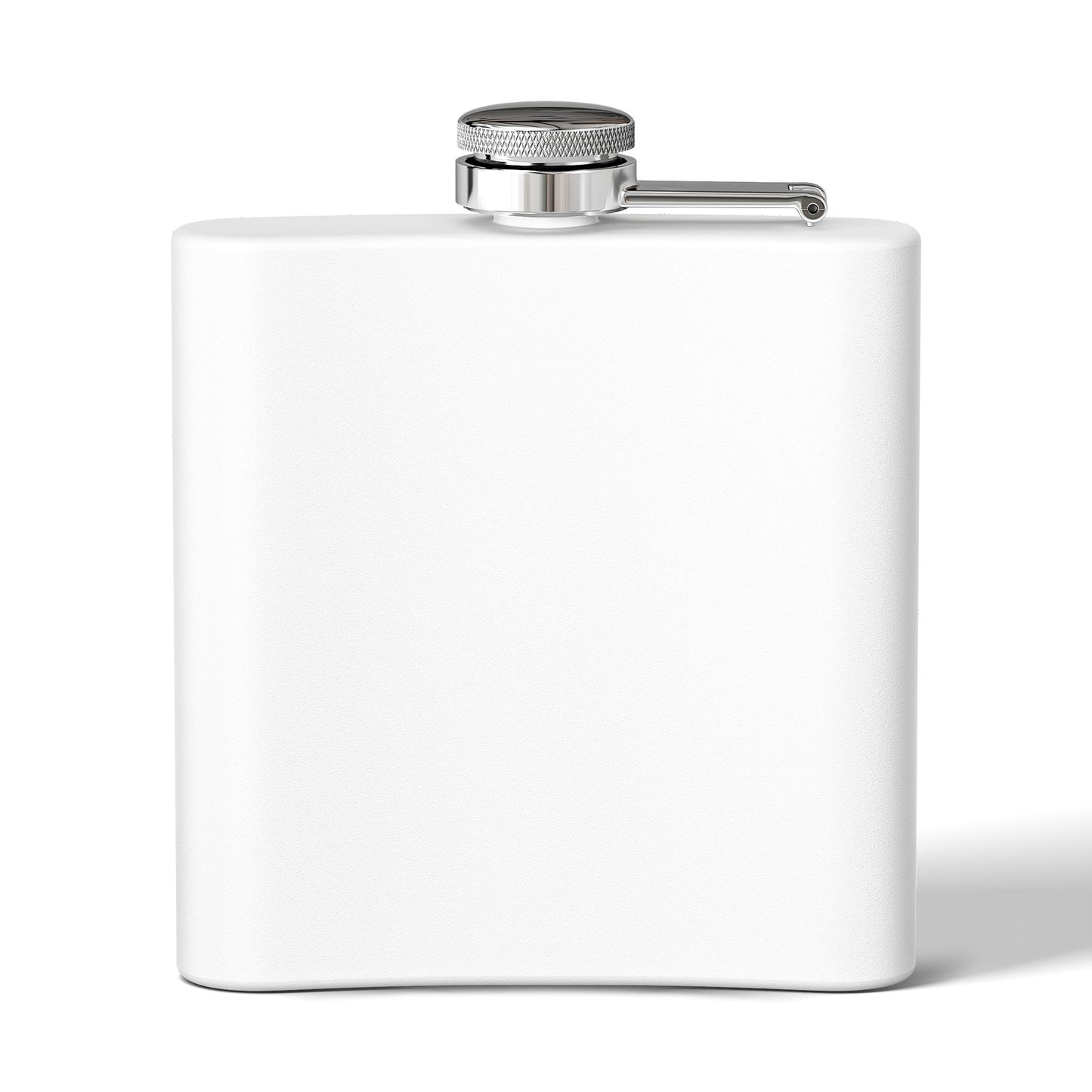 Stainless steel 6oz flask with "I Solemnly Swear I Am Up To No Good" print, designed by Printify.