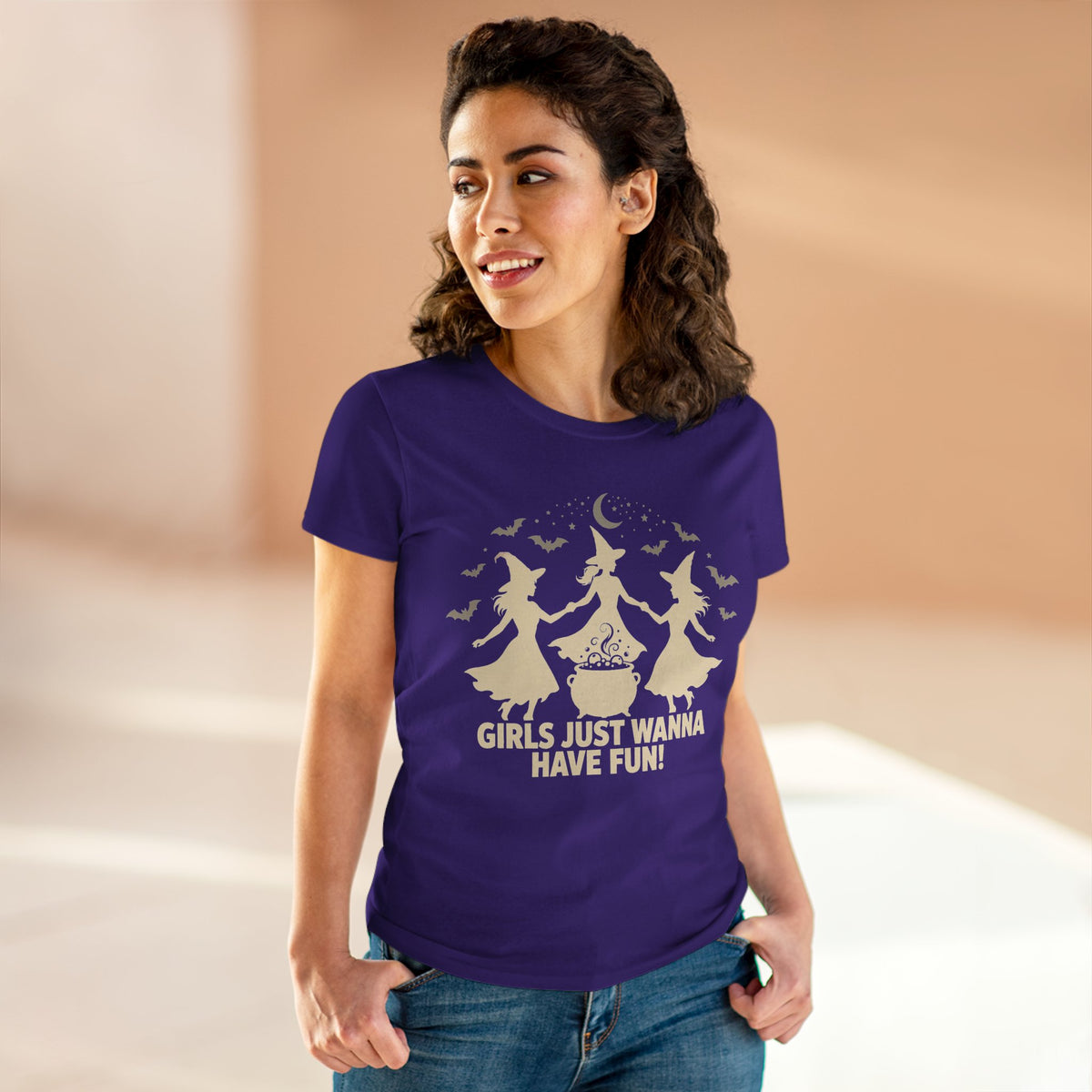 Girls Just Wanna Have Fun, Witch Dance Halloween Shirt, Womens Tee
