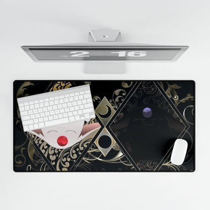 Anime-inspired Tsubasa Chronicle desk mat featuring Mokonas and characters, ideal as home decor or gaming playmat.