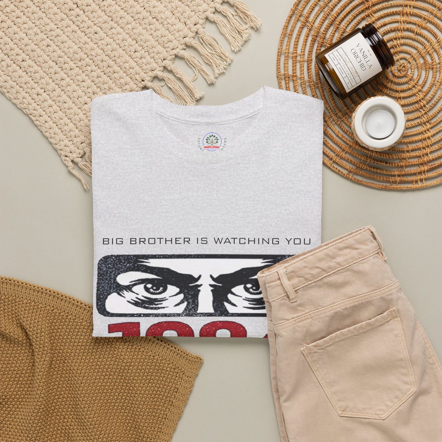 Black Big Brother Is Watching You 1984 T-Shirt featuring George Orwell dystopian design, political protest graphic on cotton tee
