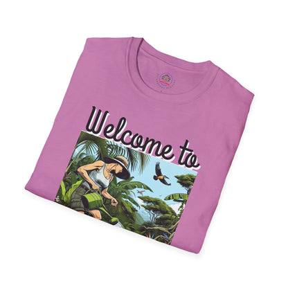 Welcome to My Garden Unisex T-Shirt - Funny Woman Watering Jungle Tee, Plant