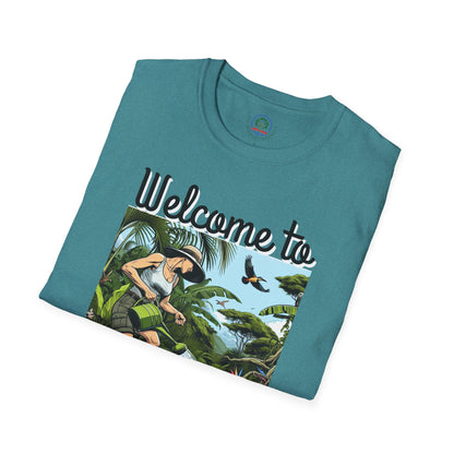 Welcome to My Garden Unisex T-Shirt - Funny Woman Watering Jungle Tee, Plant