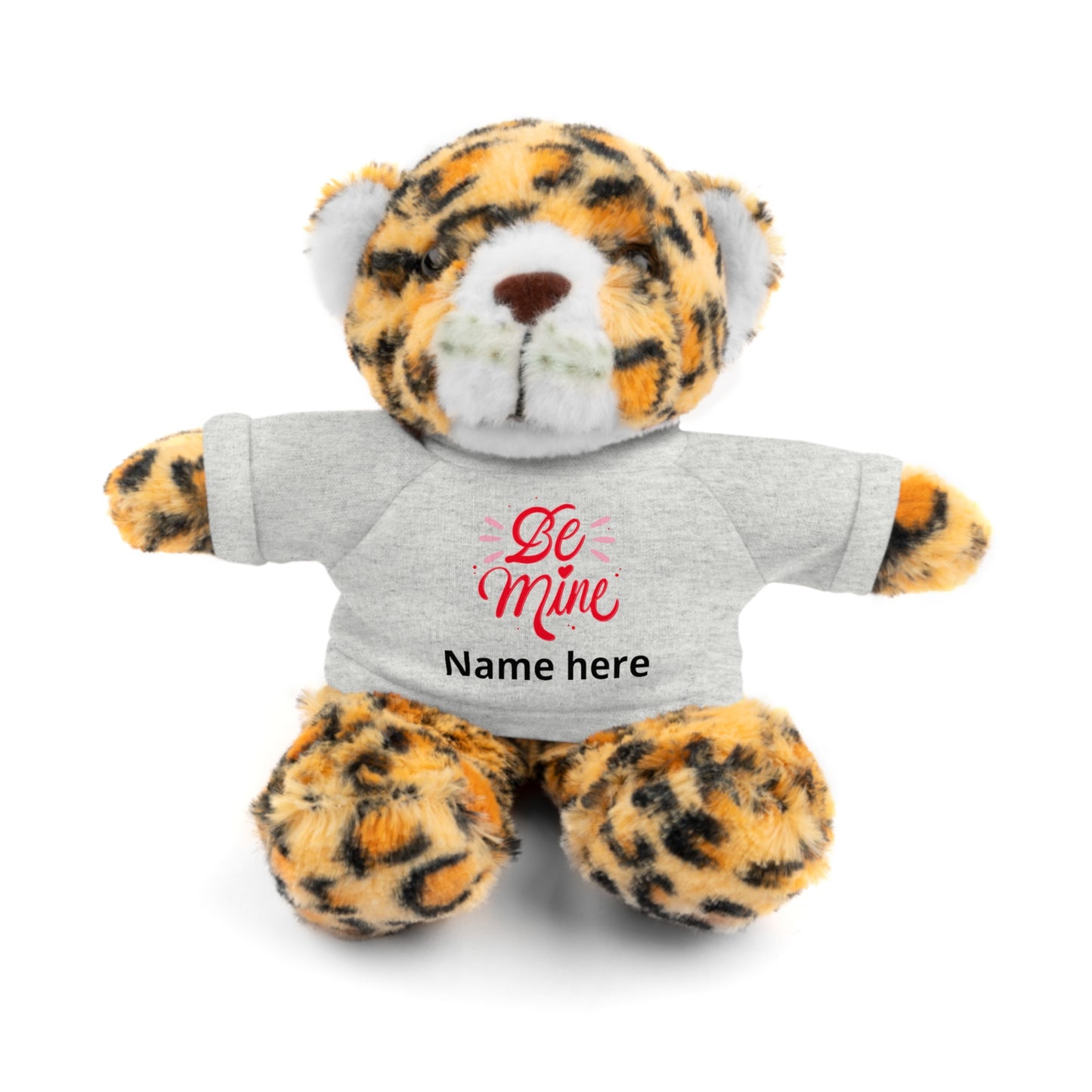 Be Mine Heart Stuffed Animal with Tee, Personalized Name Valentine Plush