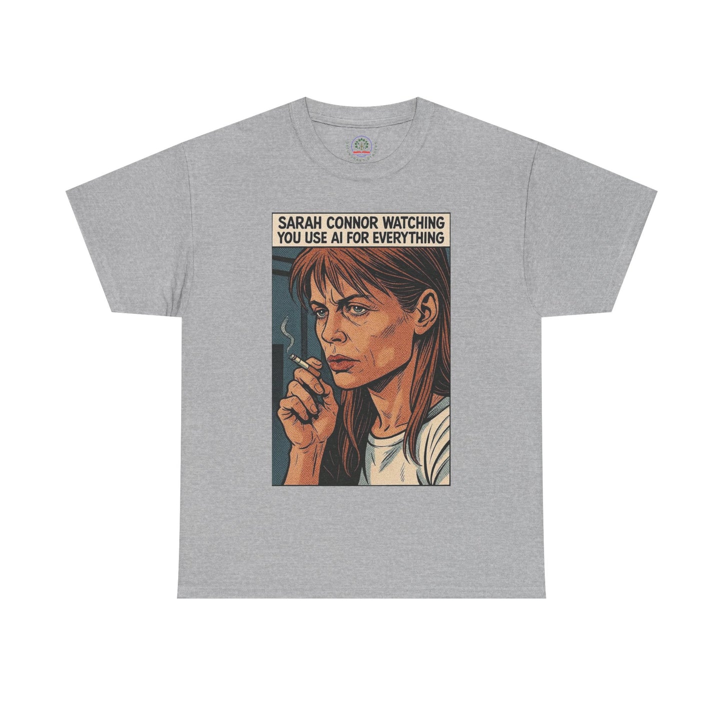 Sarcastic T-Shirt, Sarah Connor Watching You Use AI for Everything, Funny, Retro - Secondhand Readers