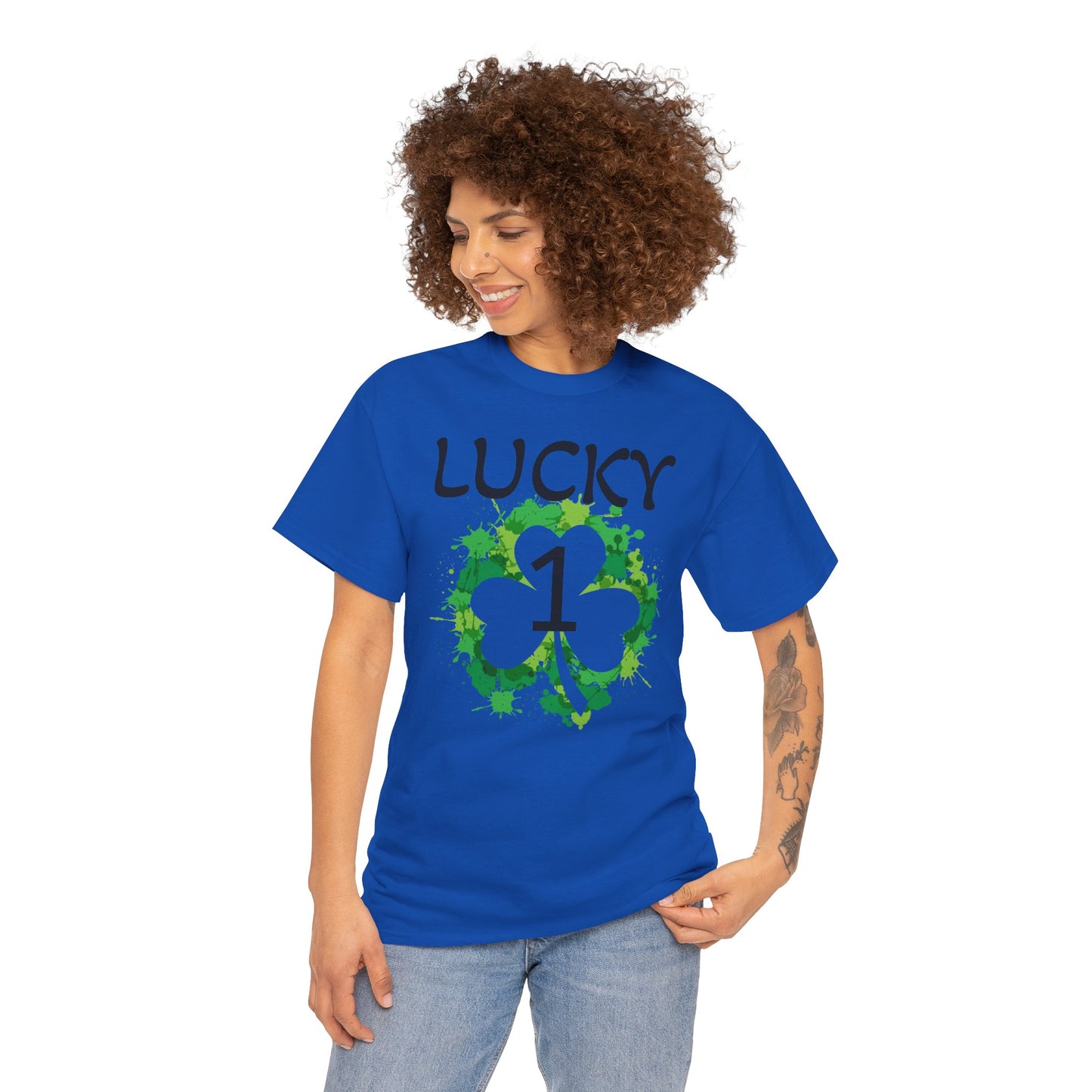 Lucky 1 St. Patrick's Day Clover T-Shirt | Irish Shamrock Design