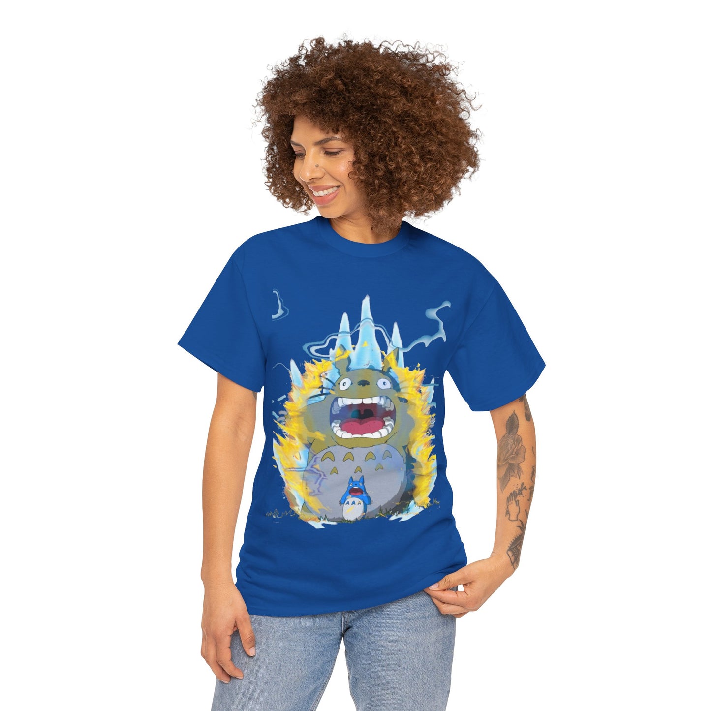 Anime Totoro Super Saiyan Unisex T-Shirt, Studio Ghibli Fun Dragon Ball