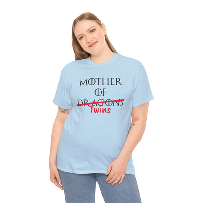 Mother of Dragons T-Shirt by Printify featuring a fire and ice-inspired design, customizable for Mother's Day gift.