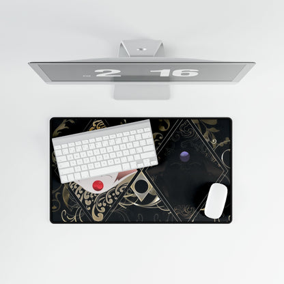 Anime-inspired Tsubasa Chronicle desk mat featuring Mokonas, Soel, and Larg characters, ideal for home decor and gaming setups.