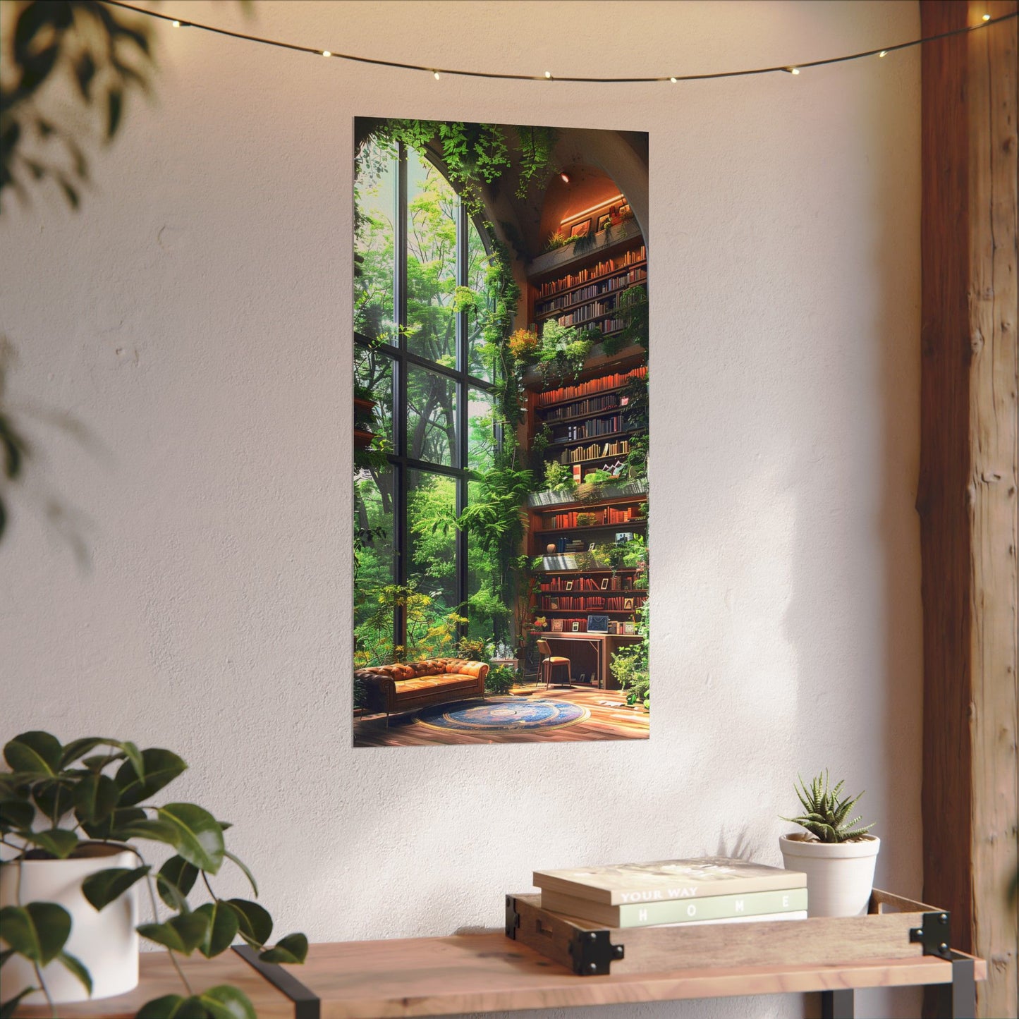 Watercolor Botanical Poster, Nature Wall Art Decor, Eco-Friendly Gift for Book Lovers, Home Office Decoration, Matte Print