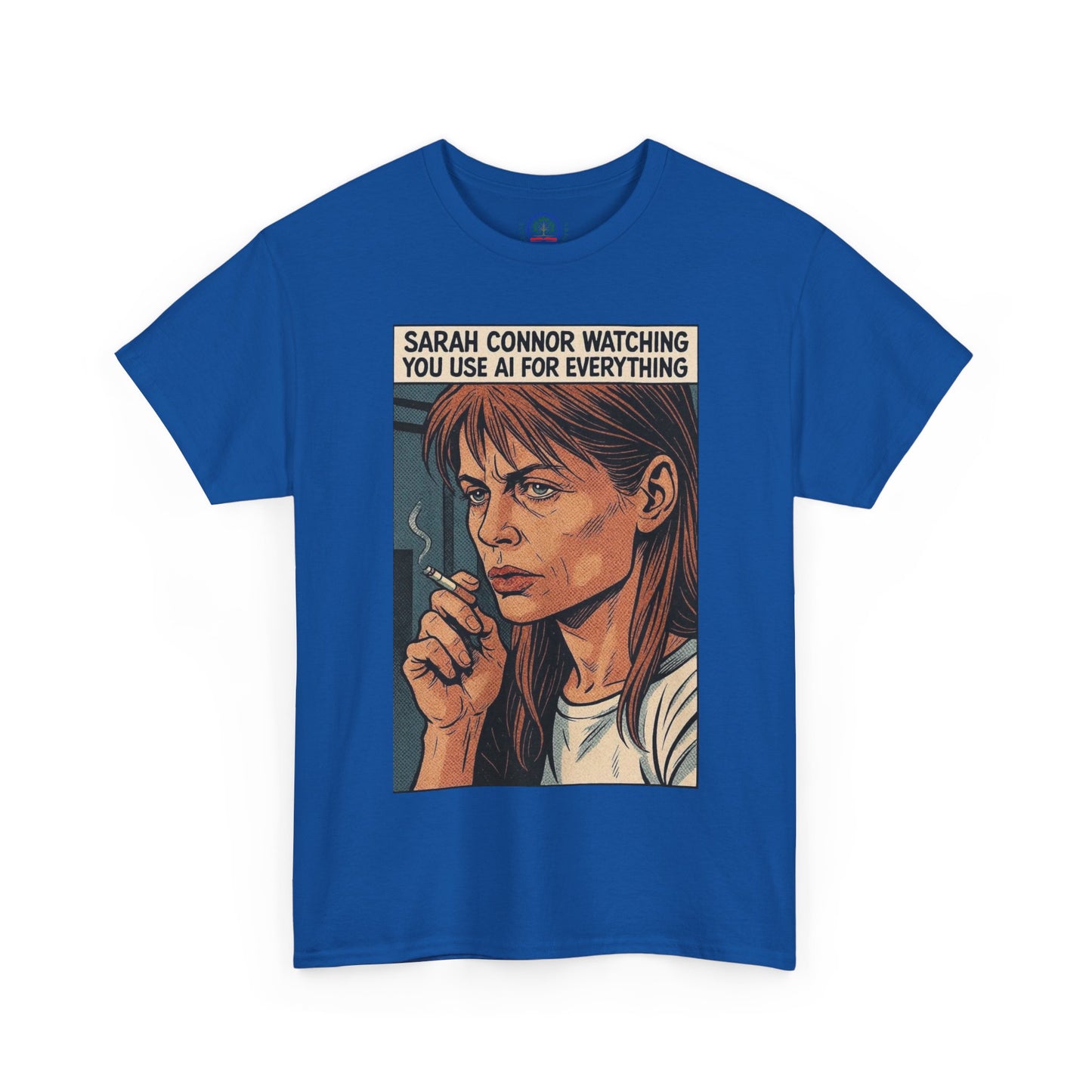Sarcastic T-Shirt, Sarah Connor Watching You Use AI for Everything, Funny, Retro - Secondhand Readers