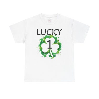 Lucky 1 St. Patrick's Day Clover T-Shirt | Irish Shamrock Design