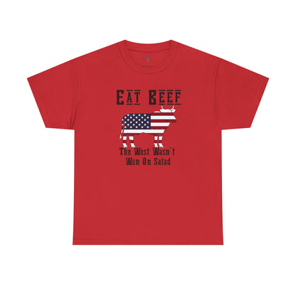 Funny American BBQ Unisex Tee, Meat Eaters Joke Shirt, Eat Beef Gift, Patriotic